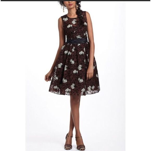 Frock by Tracy Reese Size 4 brown Silk Floral Dress - Picture 1 of 3